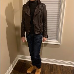 MUUBBA chocolate brn leather jkt NWOT sz 8